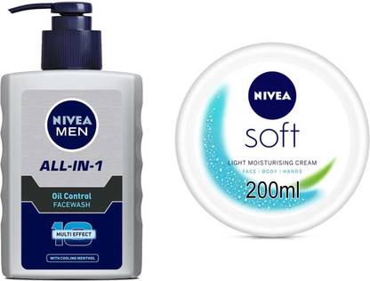 NIVEA Soft Cream 200ml and All in one 150ml Pump