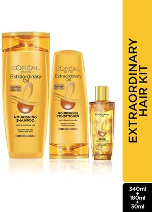 L'Oréal Paris Extraordinary Oil Shampoo (340 ml) + Conditioner (180 ml) + Serum (30 ml)