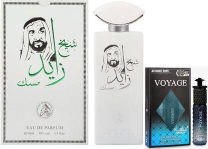 AL FAKHR Sheikh Zayed Musk Perfumes 100ML & Voyage Attar 6ML AQD