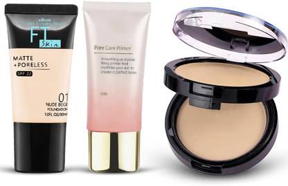 adbeni Foundation, Compact Powder & Primer Combo | Smooth Finish Set & Long-Lasting