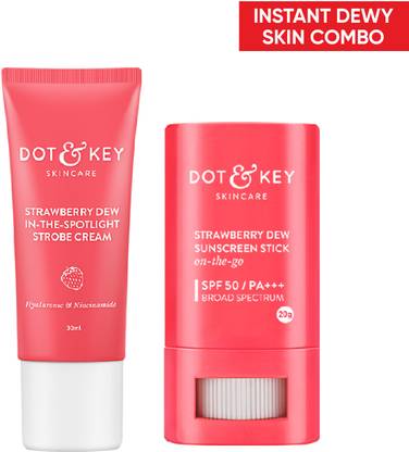 Dot & Key Strawberry dewy Sunscreen stick & Strobe cream skin combo