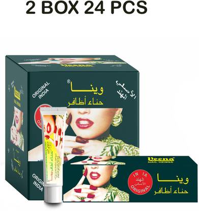 Veena Instant Dark Red Mehendi Tattoo Paste Tubes (24pieces In Each Box)