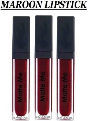 DREAM BELLA Non Tran0sfer Longlasting Sensational Liquid Matte Lipstick (Maroon Touch, 24 ml)3 pack