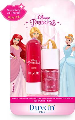 Duvon Plus Disney Princess Lip Balm & Nail Polish | Royal Glam Duo