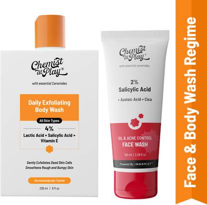 Chemist at Play Face & Body Wash Regime for Complete Shower Routine with Salicyclic Acid