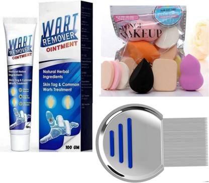 ghorela G 1 Wart Remover + 1 Lice Comb + 7-in-1 Puff Blender – Combo Pack of 3