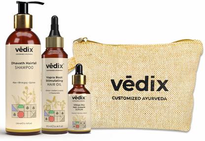 Vedix Hair Kit | Hair care Combo | Customised Ayurveda for Normal/Oily Scalp & Dry & Wavy Hair