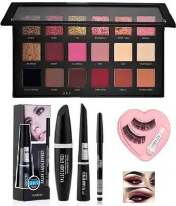 wryak Rose Gold Eyeshadow , 3 in 1 Eyeliner Mascara & Pencil With Eyelashes