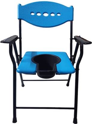 painless expert blue cammod chair with pot Commode Chair