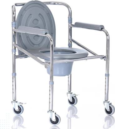 Renewa commode chair steel Toilet Chair REN-W37 Bathroom Chair with Wheels Commode Chair