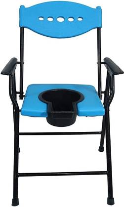 ojla Commode Chair for unisex/ADULT Comfortable Safe chair(BLUE) Commode Shower Chair
