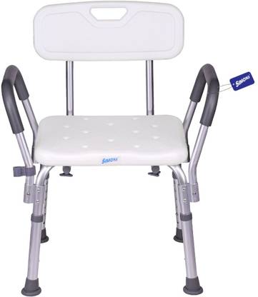 Simon's Bath Shower Chair with backrest and Side liftable Handles for elderly Shower Chair