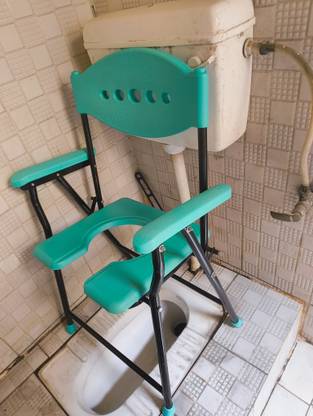 cutfine Portable Commode chair with Anti Skid Seat and leg,Perfect for Camping,Traveling Commode Chair