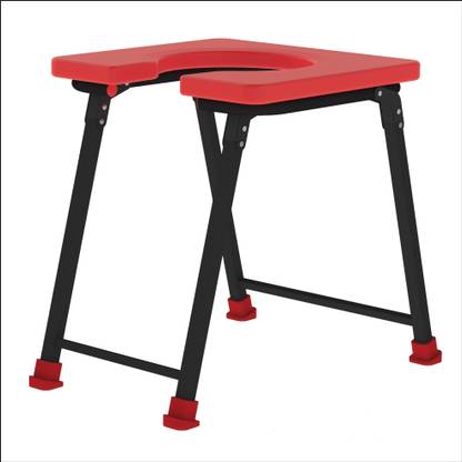 NEOSAFE Mild Steel Commode Stool Chair front open & Shower chair Commode Shower Chair