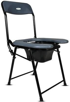 एंट्रोज Foldable Front Cut Commode Chair with Toilet Pot Bucket FC-C779A कमोड चेयर