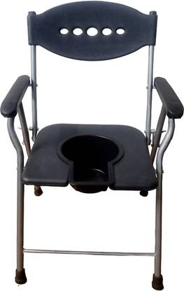 cutfine Folding Shower &Bathing Toilet Chair for old age & Disable with Safe Anti-Slip Commode Chair