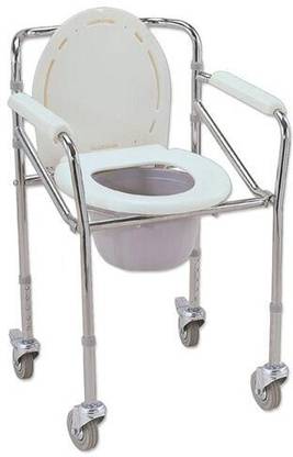 Y Care Height adjustable Foldable with wheels Commode Chair