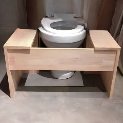 peelorange Solid Wood Step Stool: Ergonomic Bathroom Accessory for Comfortable Toileting Commode Chair