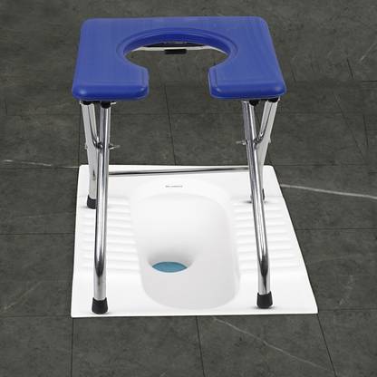SONVI SURGICAL Foldable with anti skid rubber legs Commode Chair CROME STOOL Commode Chair