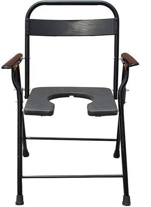 RADIANT TRADERS Foldable Commode & Showert Chairs For Adults (Black) Commode Chair