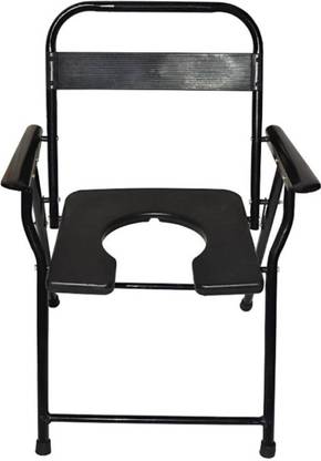 CLASORA Commode Chair for unisex/ADULT Comfortable Safe chair Commode Chair( Black ) Commode Chair