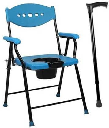 cutfine Free 1 leg stick with Folding Portable toilet chair,bedside Comfortable Safe Commode Chair