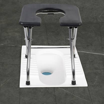 SONVI SURGICAL COMMODE CHROME STOOL(Black) Commode Chair