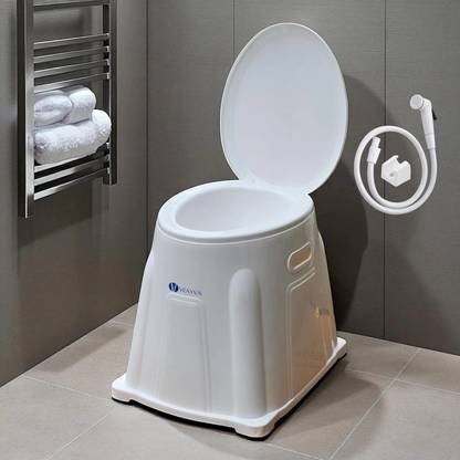 veayva Indian Toilet To Western Convertor | Commode Chair with Hand Shower For Patients Commode Shower Chair