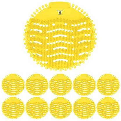 NENCY ENTERPRISE Plastic Urinal Screen Mats with Fragrance for Bathroom Use (Lemon) -10 Pcs Set Waterless Commode Urinal