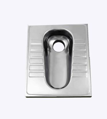 Jindal steel Stainless Steel Toilet Seat 19x23 Orissa Pan 304 Grade Hi GLossy 10 year warranty Standard Commode Urinal