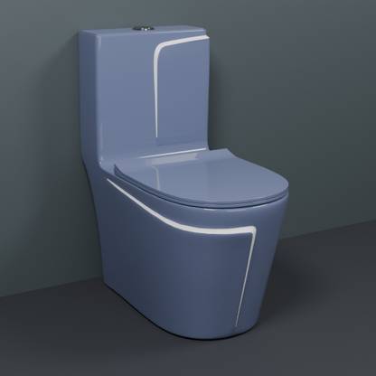 Skywinggranito 3011 PRIMIUM GREY COMMODE WITH WHITE FINISHING LINE Western Commode