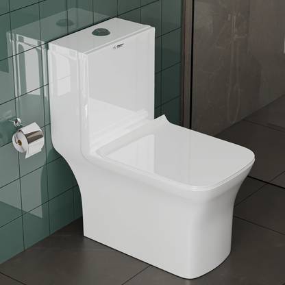 Flipkart SmartBuy Rimless Commode for Toilet/One Piece Western Toilet/Commode (9 inch) S-Trap TALLIS Western Commode