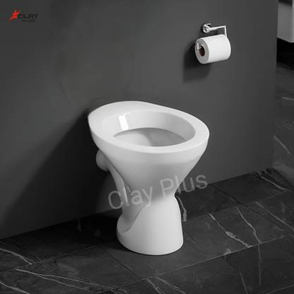 clayplus PLATINUM CERAMIC WESTERN COMMODE P-TRAP PREMIUM GRADE CERAMIC FLOORMOUNT EUROPEAN WESTERN COMMODE(EWC) Western Commode
