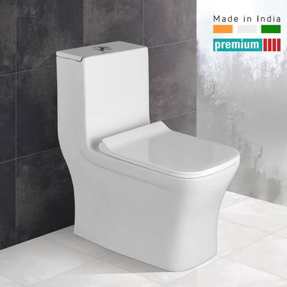 Glexero Premium Quality S Trap 225mm/9 Inches European commode. Floor Mounted One Piece Western Commode/Water Closet Western Commode