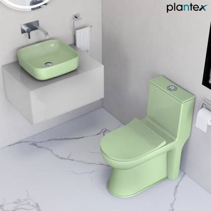 Plantex Ceramic Commode with Counter-Top Basin/Western Toilet/Bathroom Wash Basin Western Commode