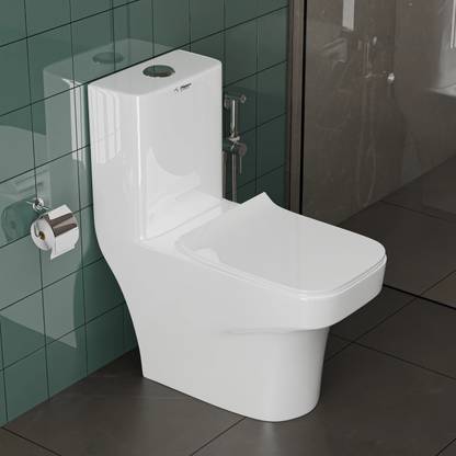 Flipkart SmartBuy Ceramic One Piece Commode With Toilet Seat/Water Closet-S Trap Outlet(9 inch) OBEN Western Commode