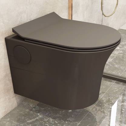 Plantex Ceramic Wall Hung Western Toilet/Rimless Commode/Soft Close Toilet Seat-P Trap (APS-775) Western Commode