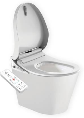 Zerotouch Wall-Mounted Rimless Smart Toilet|Twin Flush Technology| D-Shape design| Heated Seat & Temp-Controlled Water Wash|Self-Cleaning Nozzle|Germ-Free Design| Western Commode