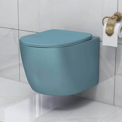 Plantex Ceramic Wall Hung Commode for Toilet/Rimless Western Commode/Commode with Soft Closing Toilet Seat - P Trap (APS-3043) Western Commode