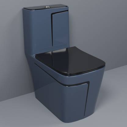 D O T C/T09 Premium Quality Grey commode with Black Finishing Line and Round Flush Button Western Commode