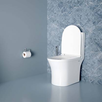 Ruhe Dune One-Piece Rimless S-Trap Western Toilet | Anti-bacterial Glaze | Soft-Close Seat | Dual Flush | Floor Mounted Western Commode
