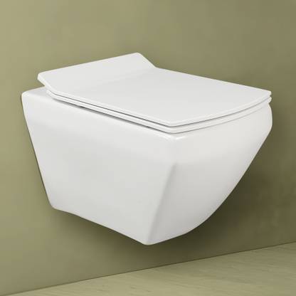 Hindware Aspiro Rimless EWC with Duroplast SoftClose Cover & Dual Flush 92610 Western Commode