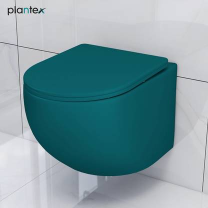 Plantex Ceramic Western Commode/Wall Hung Commode for Toilet/Commode with Soft Closing Toilet Seat - P Trap (NCWH-1069) Western Commode