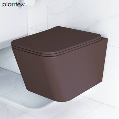 Plantex Ceramic Wall Hung Commode/Western Commode for Toilet/ Commode with Soft Closing Seat - P Trap (APS-3045) Western Commode