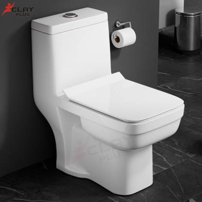 clayplus 105 - PREMIUM GRADE CERAMIC FLOOR MOUNTED ONE PIECE TOILET COMMODE Western Commode