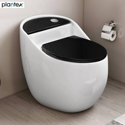 Plantex Ceramic Commode/Water Closet/Rimless Siphonic Commode With Toilet Seat - S Trap (APS-3023) Western Commode