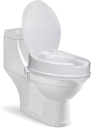 Neosafe Ideal for Handicap, Knee Patients, Old Senior Citizen, 6 Inch Portable Plastic Toilet Commode Seat Raiser Elevator Extension with lid Western Commode