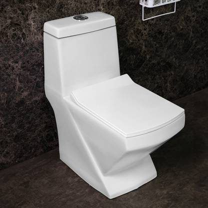 HOMEMATES Premium Western Floor Mounted One Piece Water Closet Ceramic Toilet/Commode. HM-2FlushW-Toilet-104 Western Commode