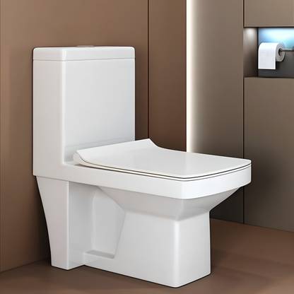 Sesto TESSA Ceramic One Piece Commode with All Accessories Included (Premium Quality) 402 Western Commode
