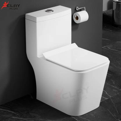clayplus 1003Premium Grade Ceramic One Piece FloorMounted Western Commode 9"trap Syphonic Western Commode